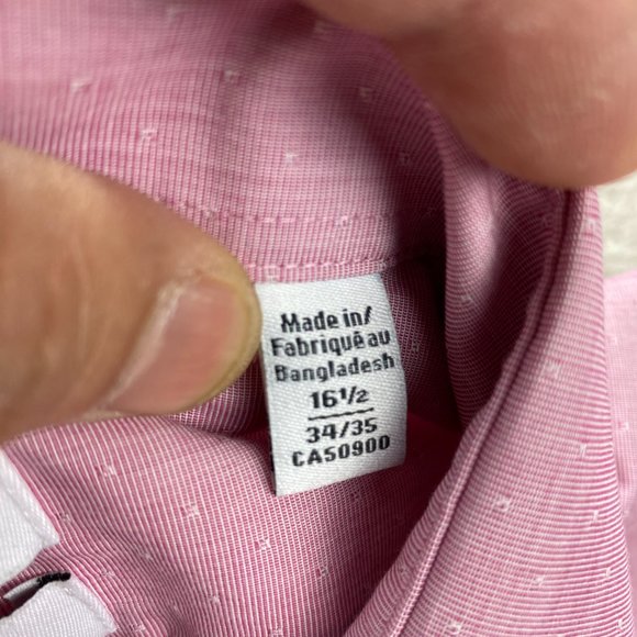 Calvin Klein Dress Shirt Men 16.5 34/35 Pink Slim Fit Non-Iron Formal Casual - Picture 6 of 10